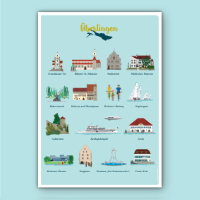 Poster mit Überlinger Sehenswürdigkeiten